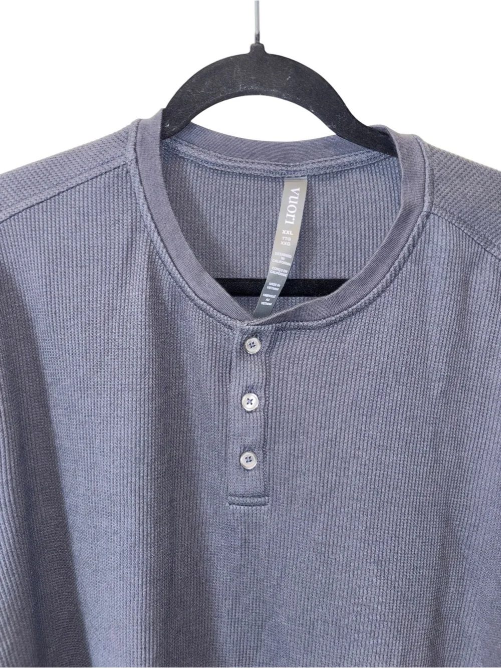 Vuori Heather Gray Waffle Long Sleeve XXL
